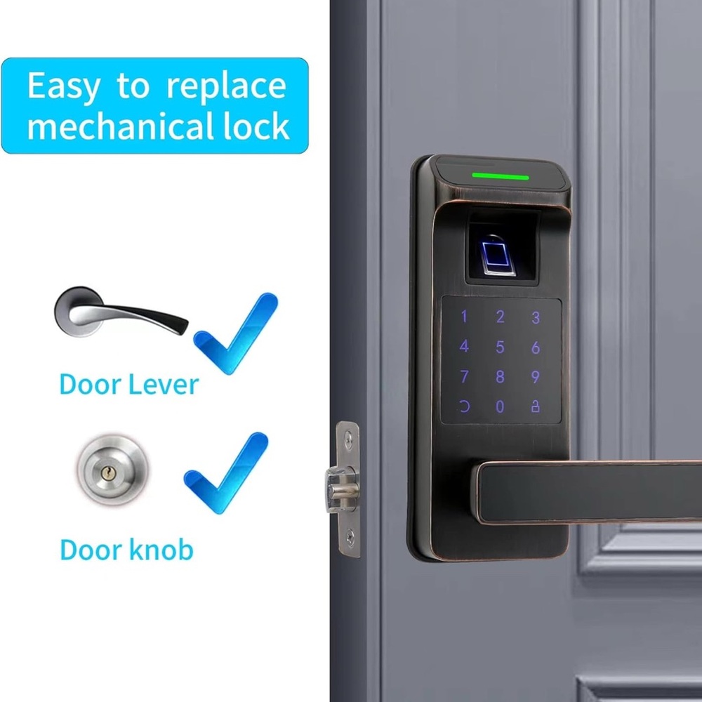 Smart Door Lock with Keyless Entry - Black - Picture 8 of 8